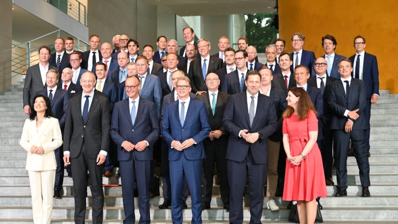 Die Initiative „Made for Germany“, hier beim ersten Treffen im Juli 2025 im Kanzleramt, will Hunderte Milliarden in Deutschland investieren. (Archivbild) (Foto: Katharina Kausche/dpa)