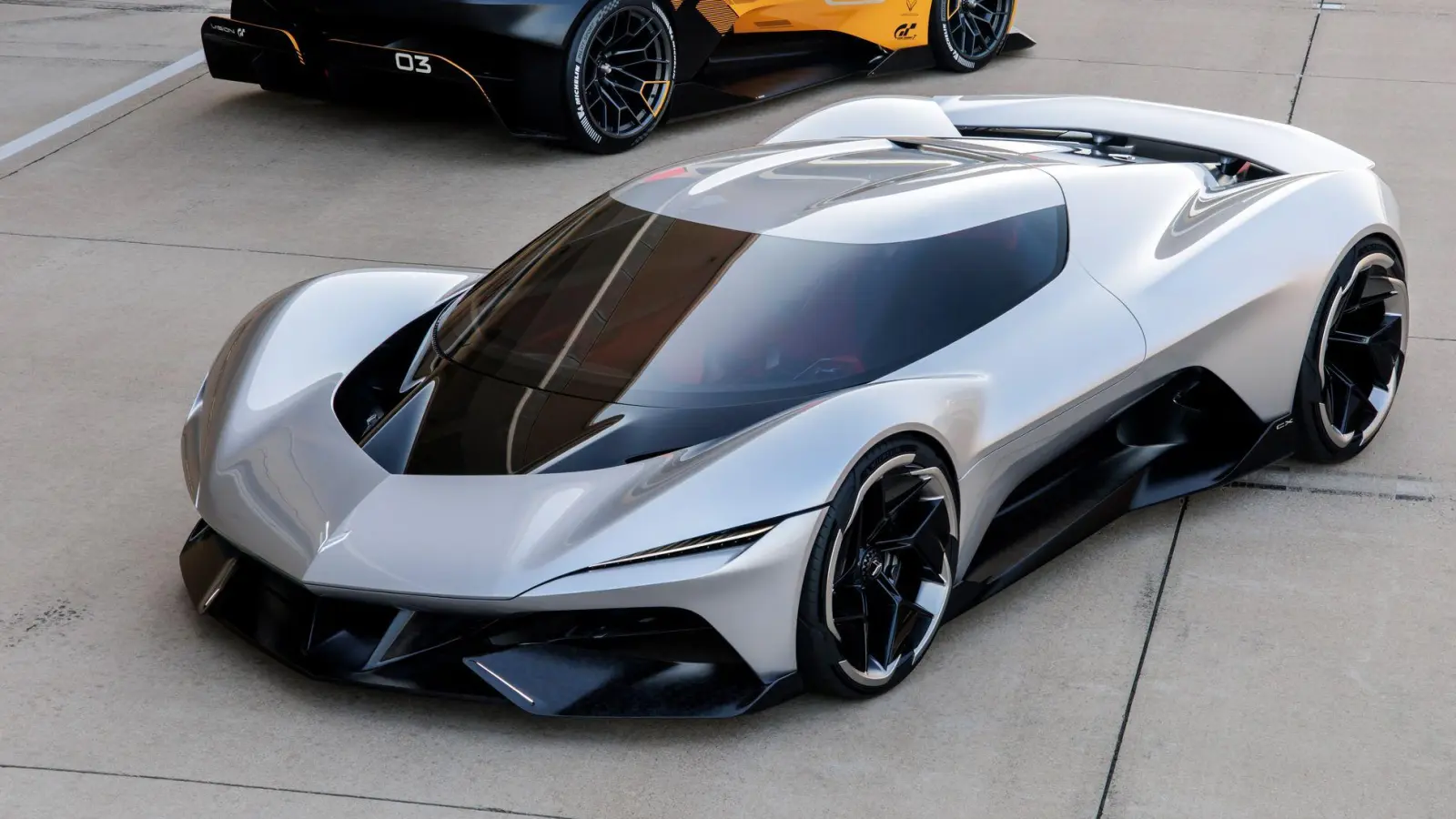 Futuristisch und elektrisch: Chevrolet zeigte auf der Monterey Car Week die beiden Studien Corvette CX.R (hinten) und CX. (Foto: Nick Dimbleby/Chevrolet/dpa-tmn)