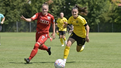 Das Testspiel im Juli gewann der SV Weinberg (rechts Djellza Istrefaj) mit 3:1 gegen den FC Ingolstadt. (Foto: Martin Rügner)