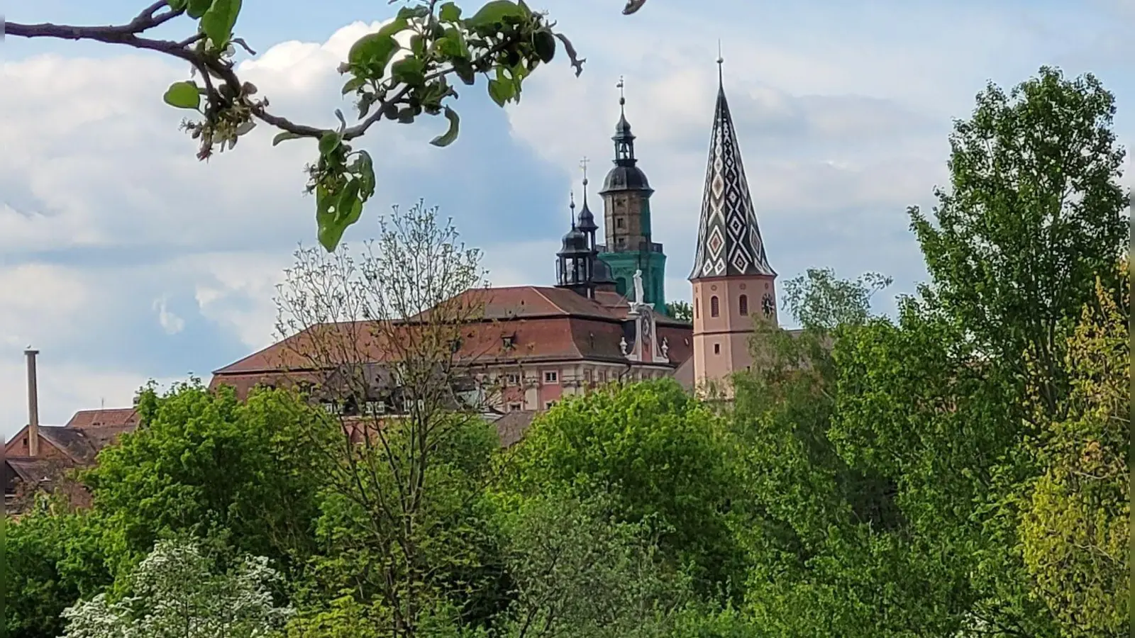Der Turm der Stadtkirche ragt empor und ist weithin sichtbar. Er prägt die Bad Windsheimer Silhouette nachhaltig. (Foto: Nina Daebel)