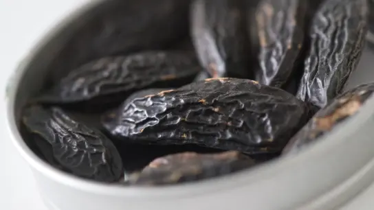 Der mandelförmige Samen des südamerikanischen Tonkabaums dient in der Küche als Vanille-Alternative. (Foto: Andrea Warnecke/dpa-tmn)