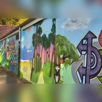 Atlantikküste und Pinienwald: Das neue Anglet-Graffiti zeigt die Schönheit der französischen Partnerstadt ganz eindrucksvoll. (Foto: Robert Maurer)