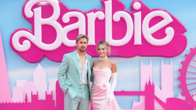 Ryan Gosling und Margot Robbie bei der Premiere im Juli von „Barbie“ in London. (Foto: Scott Garfitt/Invision/AP/dpa)