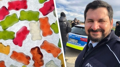 Für Gummibärchen macht der Bad Windsheimer Levent Özdil in einem Spot als Kommissar Fruchtgummi-Werbung. (Foto/Selfie: Sebastian Willnow/dpa-Zentralbild/dpa, Levent Özdil)