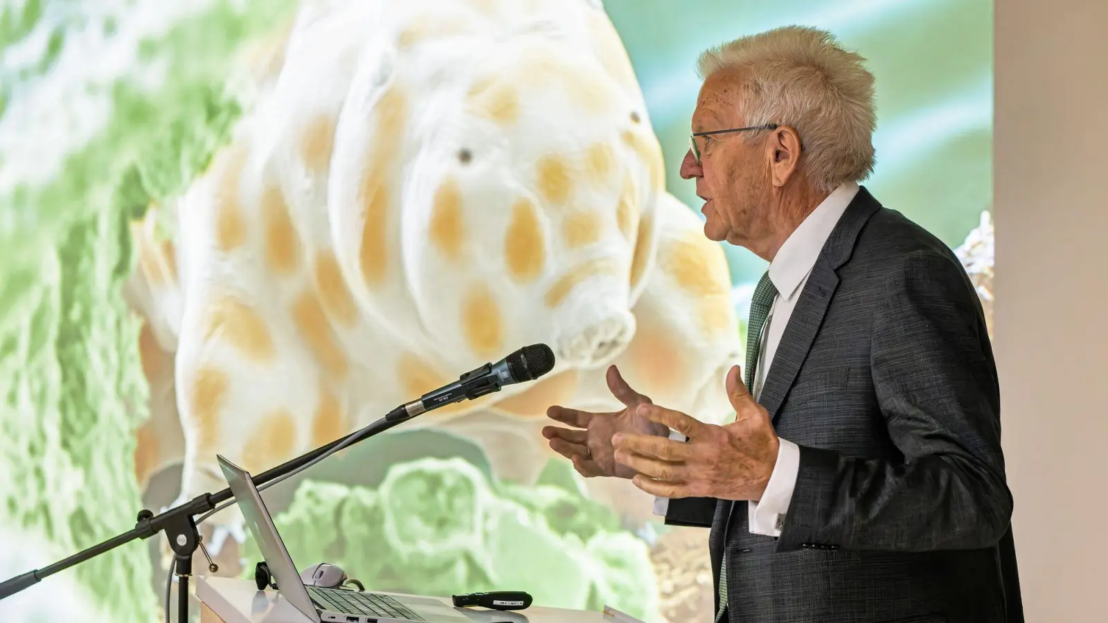 Winzig und doch bärenstark: Die neu entdeckte Bärtierchenart „Ramazzottius kretschmanni“. (Foto: Philipp von Ditfurth/dpa)
