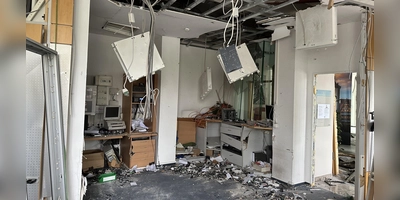 Bei dem Anschlag in Rothenburg wurden auch angrenzende Räume verwüstet. (Foto: VR-Bank Mittelfranken Mitte)