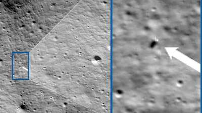 Obwohl er bei der Landung womöglich umgekippt ist, schickte der „Nova-C“-Lander Bilder vom Mond. (Foto: Uncredited/NASA/Goddard/Arizona State University/AP/dpa)