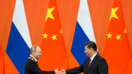 Russlands Präsident Wladimir Putin (l) und Chinas Staats- und Parteichef Xi Jinping bei einem Treffen in Peking im Juni 2018. (Foto: Alexander Zemlianichenko/Pool AP/dpa/Archiv)