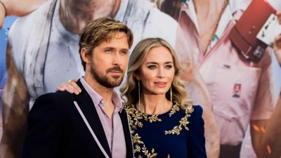 Ryan Gosling und Emily Blunt stellen „The Fall Guy“ in Berlin vor. (Foto: Christoph Soeder/dpa)
