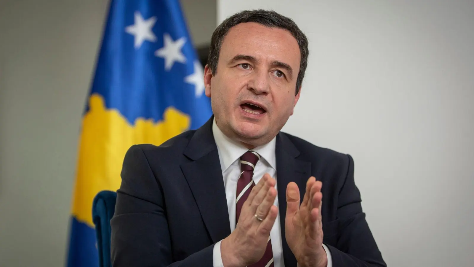 Albin Kurti, Premierminister des Kosovo, fordert Sanktionen für Serbien. (Foto: Visar Kryeziu/AP/dpa)