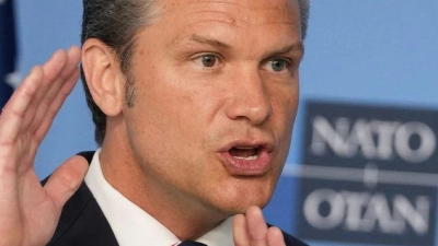 US-Verteidigungsminister Pete Hegseth findet klare Worte.  (Foto: Virginia Mayo/AP/dpa)