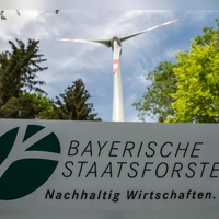 Ein Windrad im Staatswald nahe Beratzhausen in der Oberpfalz. Die Staatsforsten wollen bis zu 500 Windräder errichten lassen. (Archivbild) (Foto: Armin Weigel/dpa)