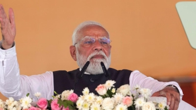 Der indische Premierminister Narendra Modi beglückwünschte Skyroot Aerospace zum Start. (Illustration) (Foto: Rajesh Kumar Singh/AP/dpa)