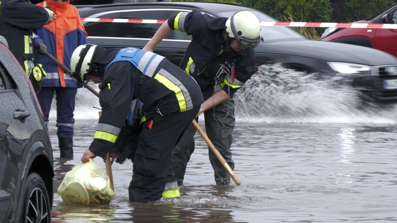 In Nürnberg sorgten die Niederschläge für überflutete Keller. (Foto: Bernd März/extremwetter.tv/dpa)