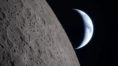 Dieses von der Nasa zur Verfügung gestellte Foto zeigt die Erde, die hinter dem Mond untergeht. (Archivbild) (Foto: Uncredited/NASA´/AP/dpa)