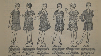 Mit Bubikopf und Hängekleidchen: so sieht die Kindermode des Jahres 1926 aus. Je kürzer das Kleid, umso günstiger das Outfit. (Repro: Winfried Vennemann)
