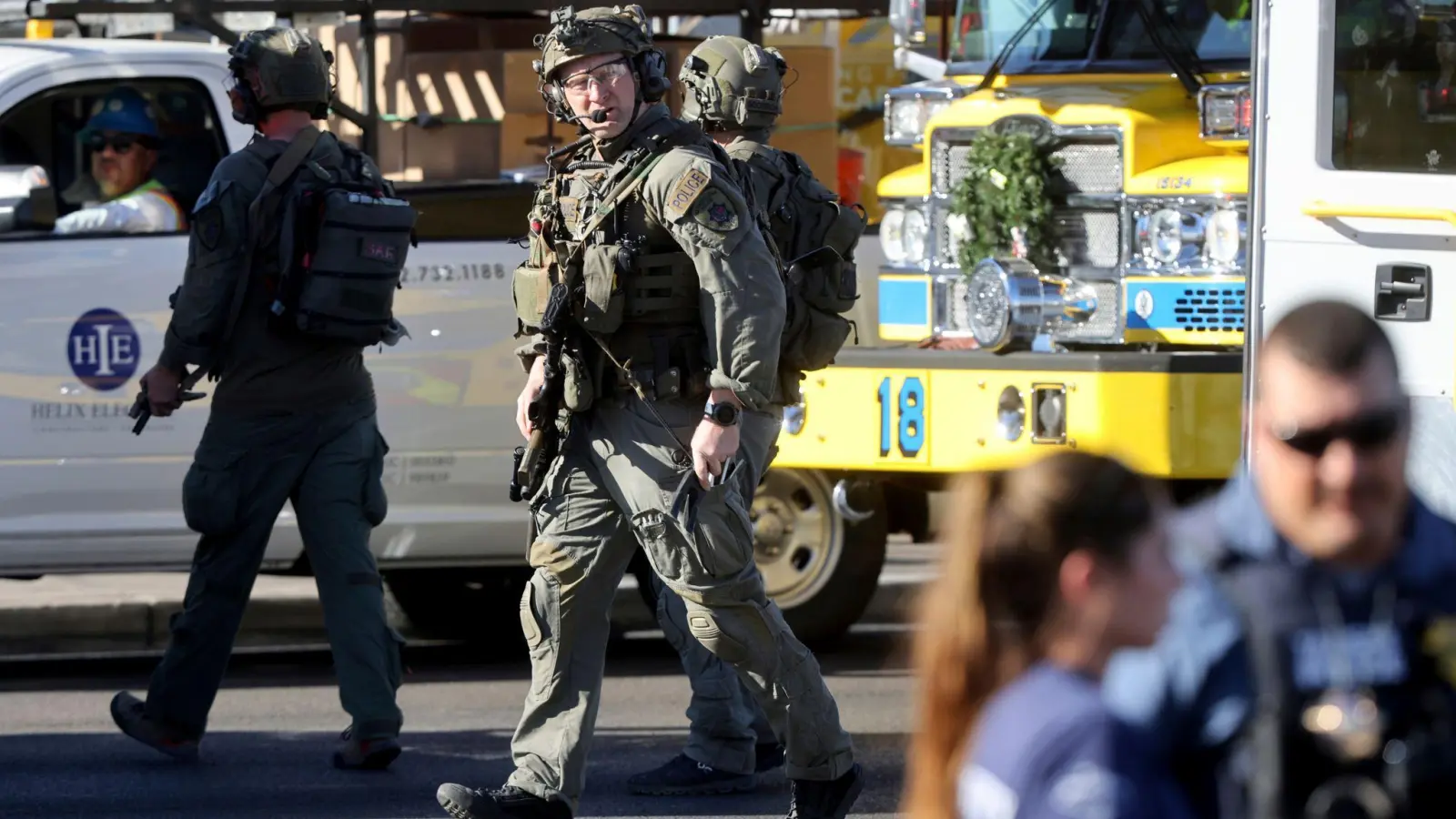 Die Polizei arbeitet am Tatort auf dem Campus der University of Nevada (Foto: K.M. Cannon/Las Vegas Review-Journal/AP/dpa)
