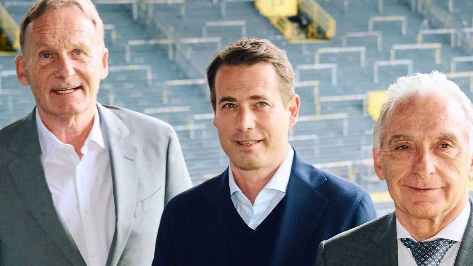 Hans-Joachim Watzke (l) erhält beim Kampf um das Präsidenten-Amt beim BVB Konkurrenz vom Amtsinhaber Reinhold Lunow (r). (Foto: Bernd Thissen/dpa)