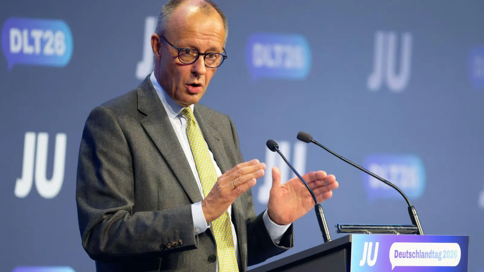 Merz richtet klare Worte an die Ministerpräsidentin von Mecklenburg-Vorpommern. (Foto: Henning Kaiser/dpa)
