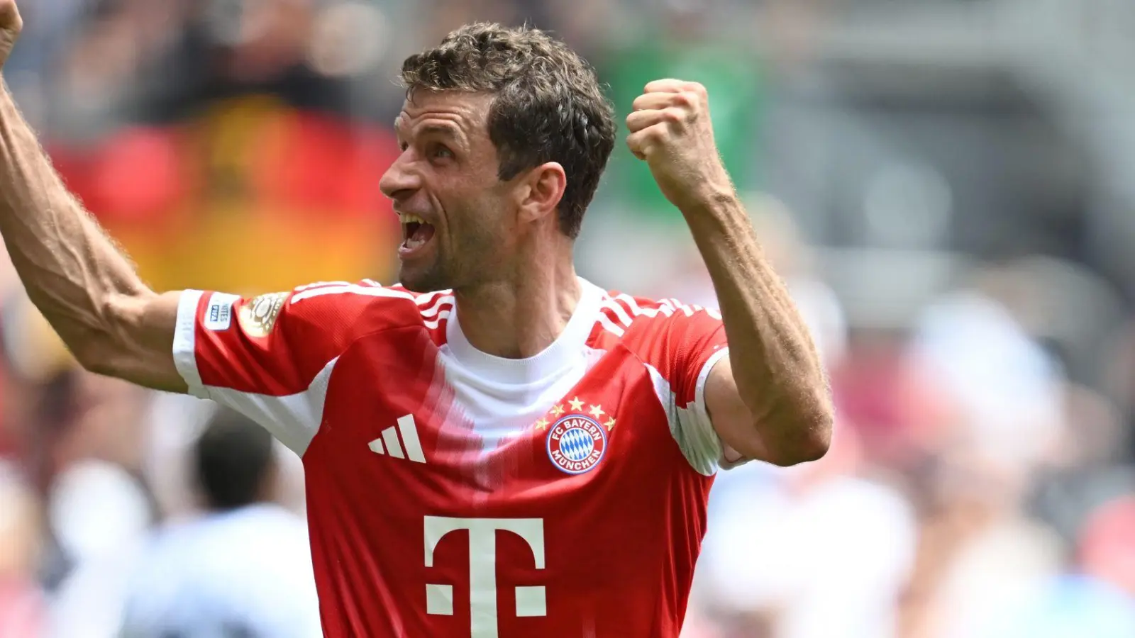 Jubelt in Cincinnati: Thomas Müller. (Foto: Sven Hoppe/dpa)