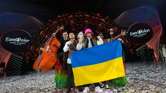 Das Kalush Orchestra aus der Ukraine gewann den diesjährigen Eurovision Song Contest. (Foto: Luca Bruno/AP/dpa)