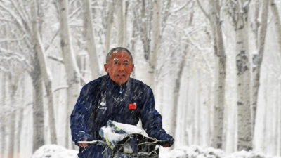 Heftiges Schneetreiben in Nordchina. (Foto: Yang Qing/XinHua/dpa)