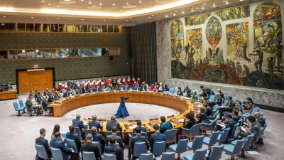 Blick in den Saal des Sicherheitsrats in New York. (Foto: Michael Kappeler/dpa)