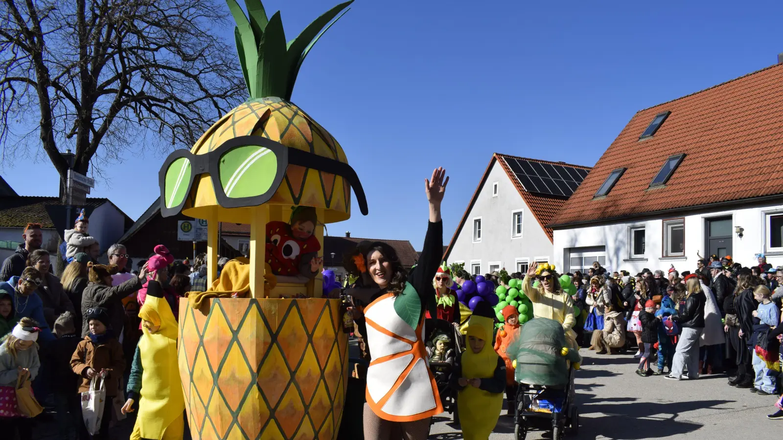 Faschingsumzug in Ornbau: Tropische Stimmung im Februar? (Foto: Christina Özbek)