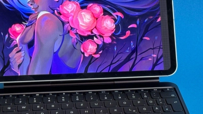 Im neuen iPad Pro steckt der leistungsstarke M4-Chip von Apple. Das Tablet hat ein OLED-Display, das für kräftigere Farben sorgen soll. Durch die Kombination von zwei Panels will Apple eine hohe Leuchtkraft erreichen. (Foto: Christoph Dernbach/dpa-tmn/dpa)