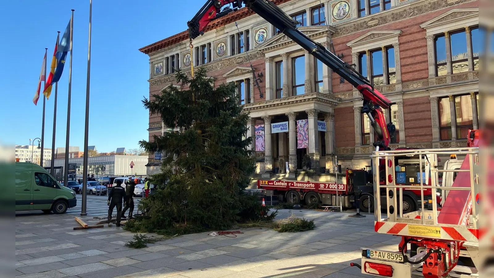 Pannen mit Weihnachtsbäumen sind in Berlin keine Seltenheit.  (Foto: Stefan Kruse/-/dpa)