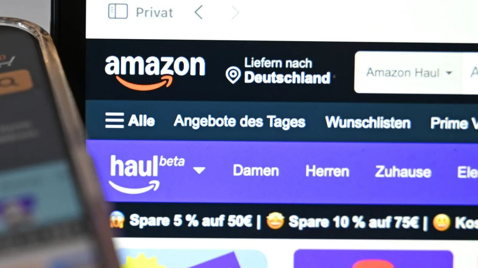 Amazon lockt Kunden mit Extra-Rabatten.  (Foto: Elisa Schu/dpa)