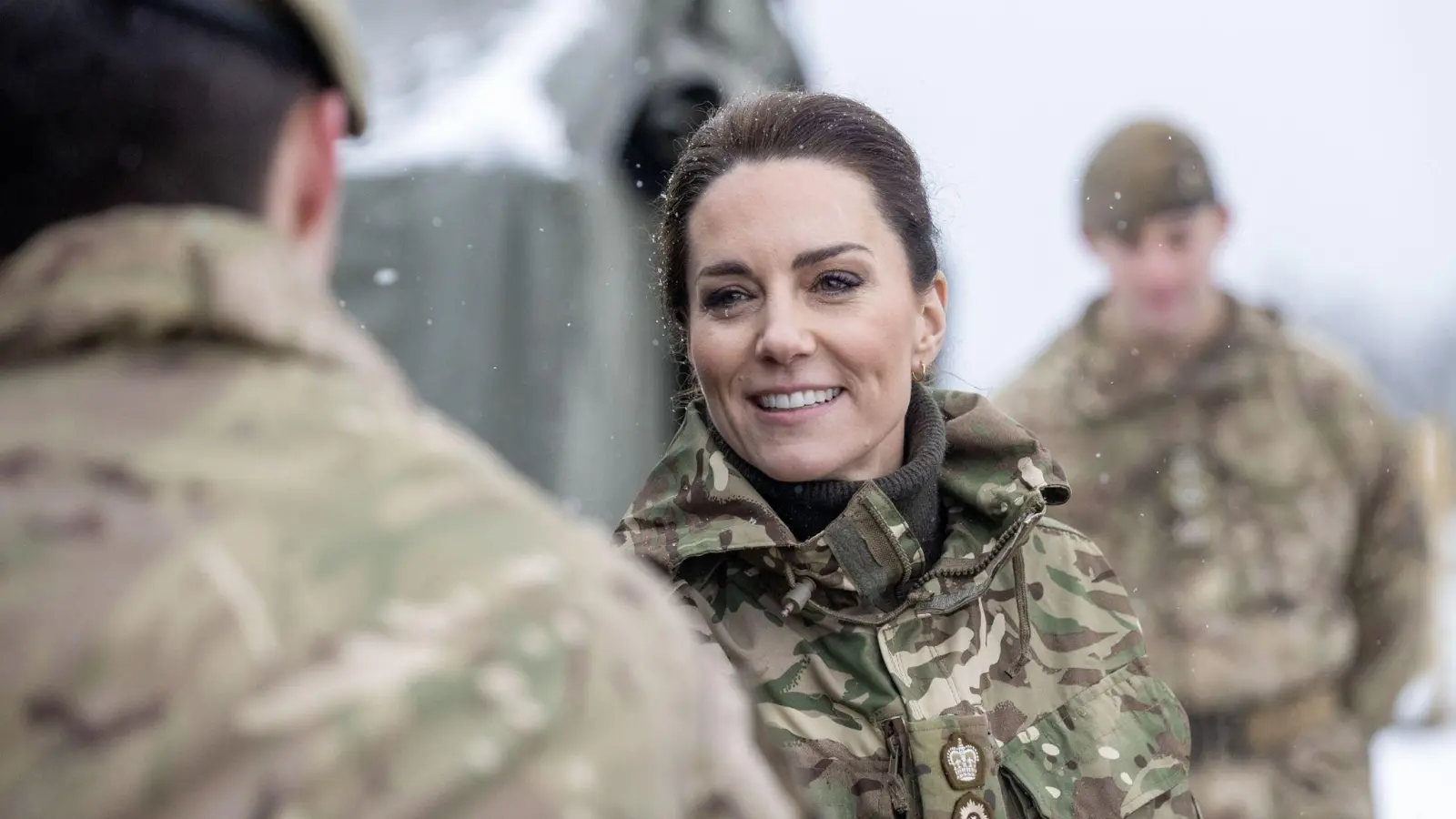 Prinzessin Kate bei ihrem ersten Besuch des 1. Bataillon der Irischen Garde seit ihrer Ernennung zum Oberst. (Foto: Steve Reigate/Daily Express/PA Wire/dpa)