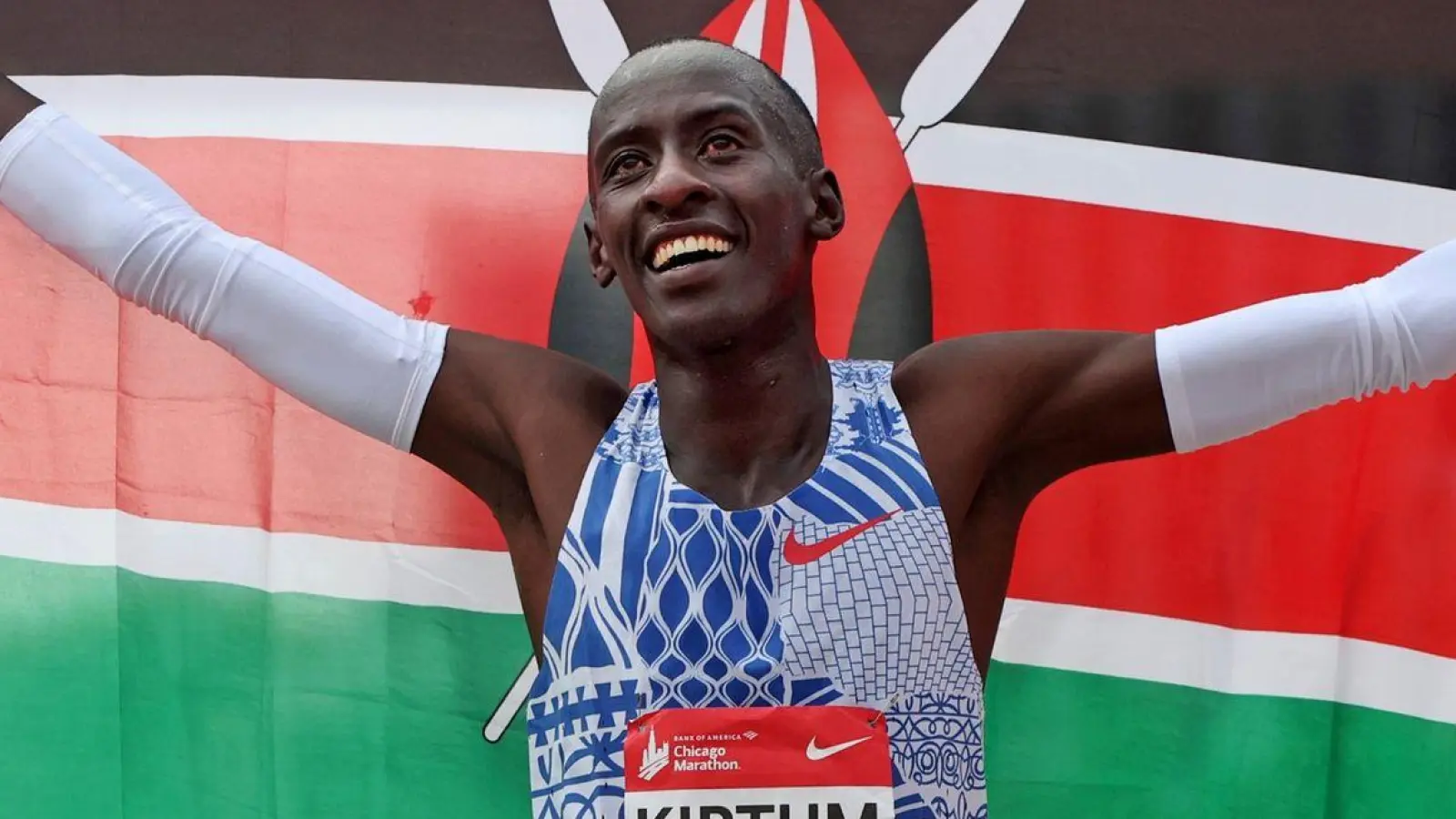 Der Kenianer Kelvin Kiptum war in Chicago einen Marathon-Weltrekord gelaufen. (Foto: Eileen T. Meslar/Chicago Tribune/AP/dpa)