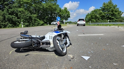 Bei einem Unfall bei Schopfloch wurde ein Motorradfahrer lebensgefährlich verletzt.  (Foto: Wolfgang Grebenhof)