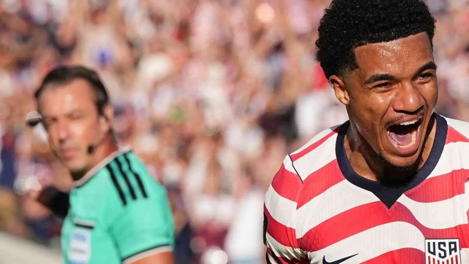 Malik Tilmann war einer der besten Spieler der USA. (Foto: Martin Meissner/AP/dpa)
