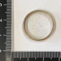 Anhand der eingravierten Hochzeitsdaten auf den Ringen sucht die Polizei nach den Besitzerinnen und Besitzern. (Foto: -/Polizei Unterfranken/dpa)