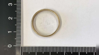 Anhand der eingravierten Hochzeitsdaten auf den Ringen sucht die Polizei nach den Besitzerinnen und Besitzern. (Foto: -/Polizei Unterfranken/dpa)
