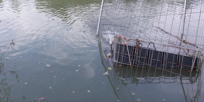 Ein Provisorium soll die Fische in der Winterung vorerst mit Sauerstoff versorgen.  (Foto: Katrin Merklein)