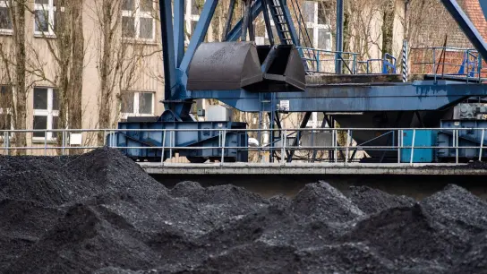 Steinkohle in einem Heizkraftwerk in Berlin. Insgesamt stammte 2022 mehr als die Hälfte des ins Netz eingespeisten Stroms aus Energieträgern wie Kohle, Erdgas und Atomkraft. (Foto: Christophe Gateau/dpa)