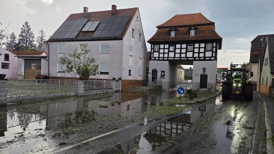 Der Regen hat in Uehfeld gewütet. (Foto: Kreisfeuerwehrverband NEA/Rainer Weiskirchen)