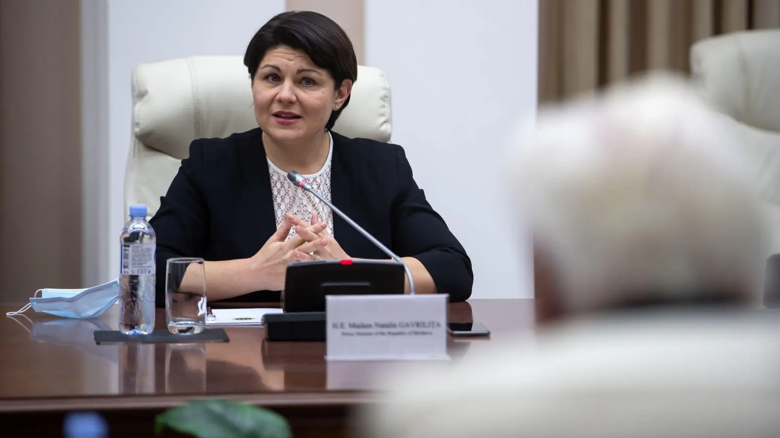 Natalia Gavrilița, Ministerpräsidentin der Republik Moldau, in Chisinau. (Foto: Bernd von Jutrczenka/dpa)