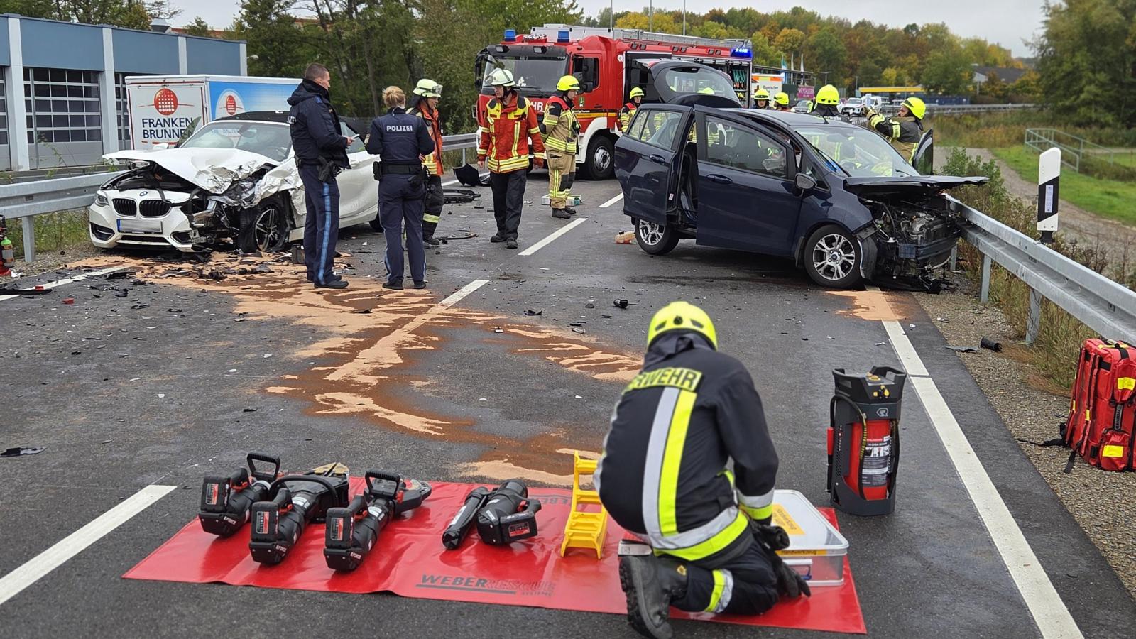 Unfall auf der B470: Zwei Autos bei Diespeck zusammengeprallt | FLZ.de