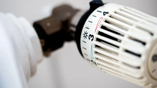 Der Thermostat einer Heizung in einer Wohnung. Der Mieterbund fordert, dass Strom- und Gassperren verhindert und Mieterhöhungen stärker begrenzt werden. (Foto: Hauke-Christian Dittrich/dpa)