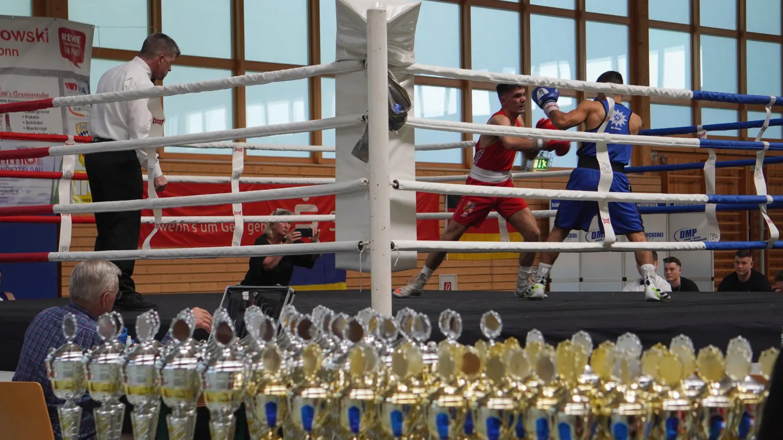 Zahlreiche Pokale warteten auf die Sieger beim Viking Boxing Cup. (Foto: Bastian Lauer)