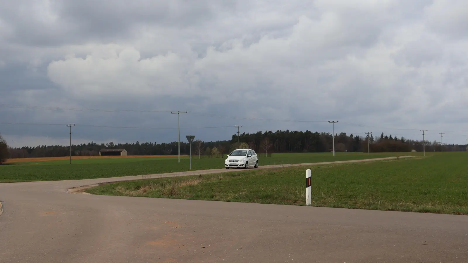 Die vielen Risse auf der Ortsverbindungsstraße nach Leidenbach sollen ausgebessert werden. Der gepflasterte Teil bleibt, wie er ist. (Foto: Antonia Müller)