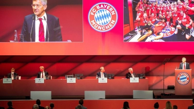Bayern-Präsident Herbert Hainer spricht bei einer Jahreshauptversammlung. (Foto: Ulrich Gamel/kolbert-press/dpa/Archivbild)