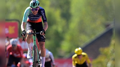 Paul Seixas bei seinem Sieg beim Flèche Wallonne. (Archivbild) (Foto: David Pintens/Belga/dpa)