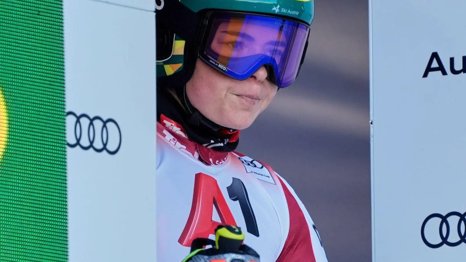 Dritter Saisonsieg: Lokalmatadorin Julia Scheib jubelte auch in Semmering. (Foto: Giovanni Auletta/AP/dpa)