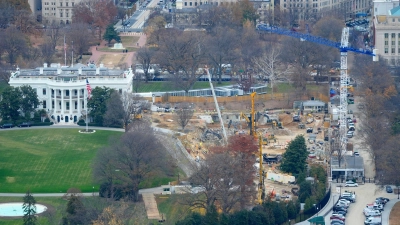 Nun gibt es eine Klage gegen den Bau von Trumps Ballsaal. (Archivbild) (Foto: Pablo Martinez Monsivais/AP/dpa)