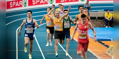 Geschafft: Florian Bremm sichert sich im Vorlauf über 3000 Meter einen Platz im Finale.<br> (Foto: Stefan Mayer)